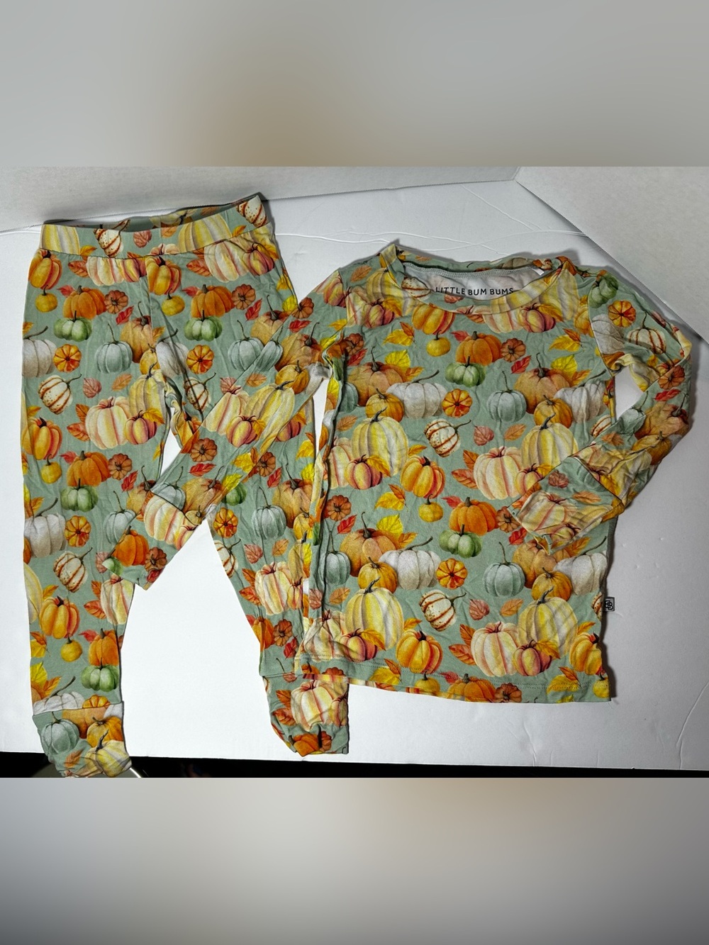 Little Bum Bums Pumpkin Print Long Sleeve Bamboo Pajamas Unisex